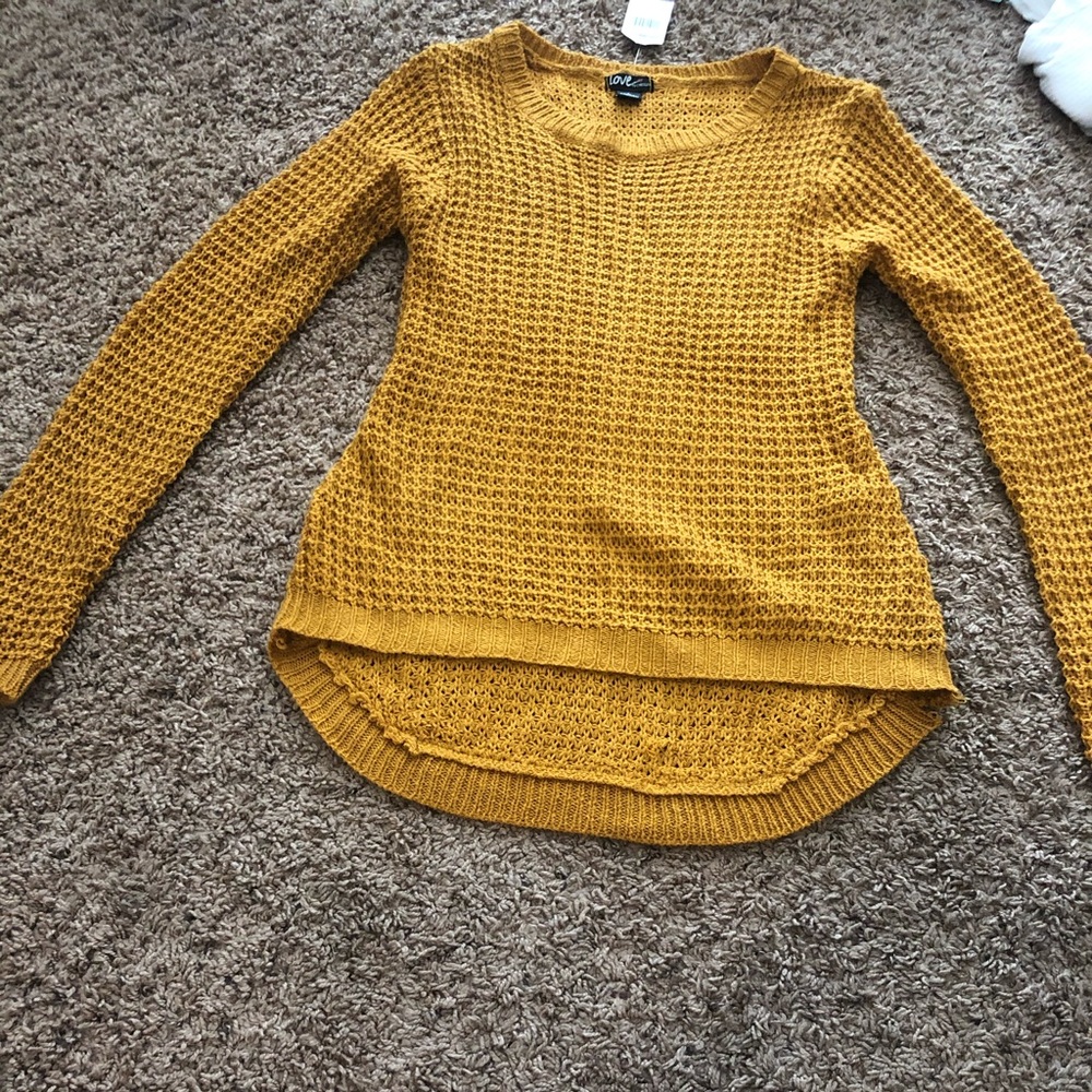 Mustard yellow waffle style sweater